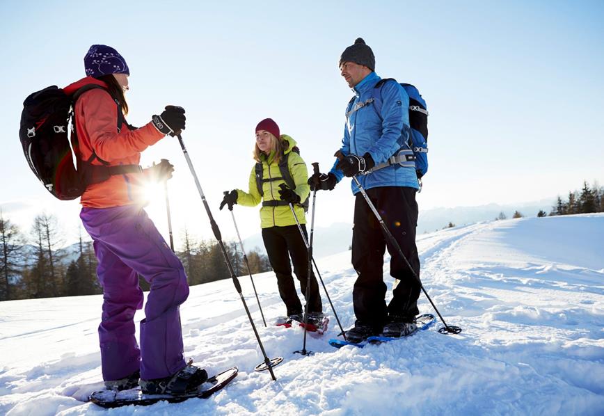 Gruppe mit Schneeschuhen