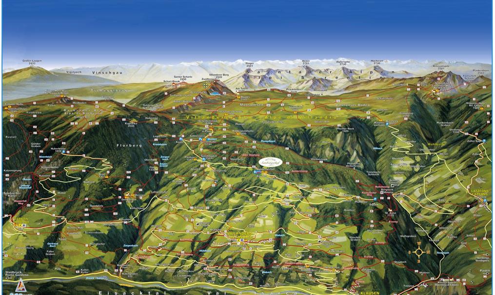 Mappa escursionistica in estate