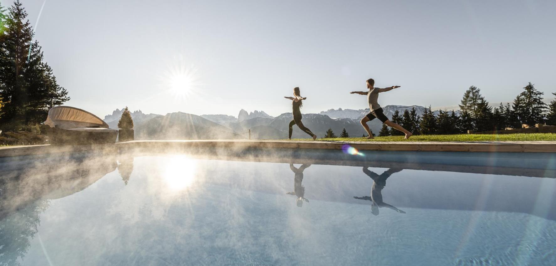 Yoga at the pool side