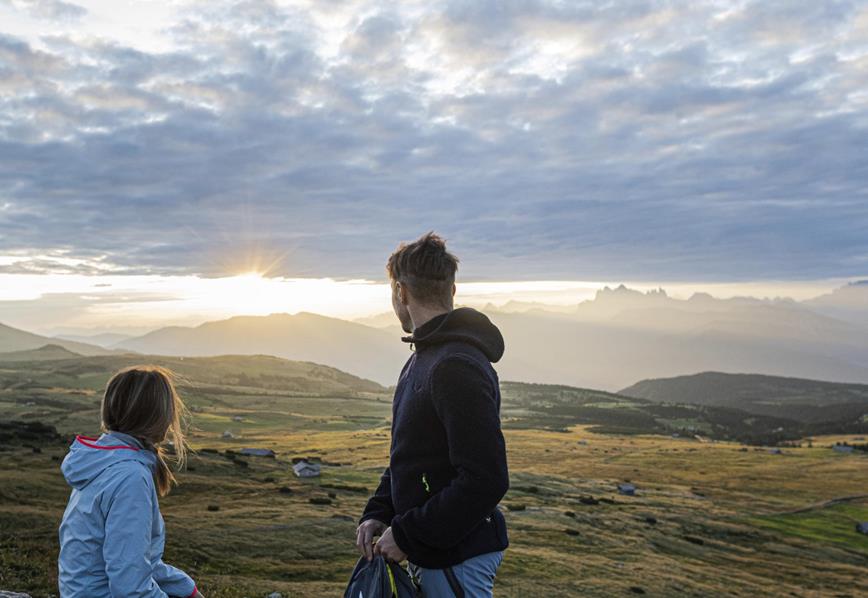 Hiking at sunrise