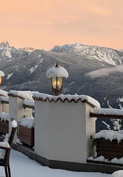 View of the Dolomites in Winter from our Terrace